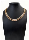 12mm Iced Out Cuban Link 18" - Gold Tone Necklace