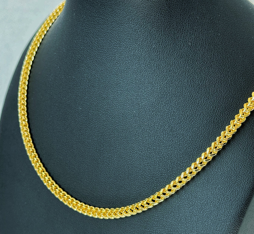 4mm Franco Chain 22" - Gold Plated