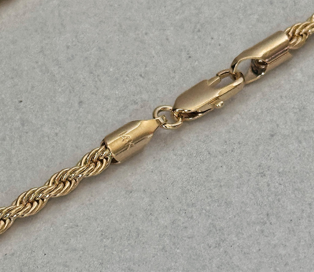 4mm Rope Chain - Gold Plated