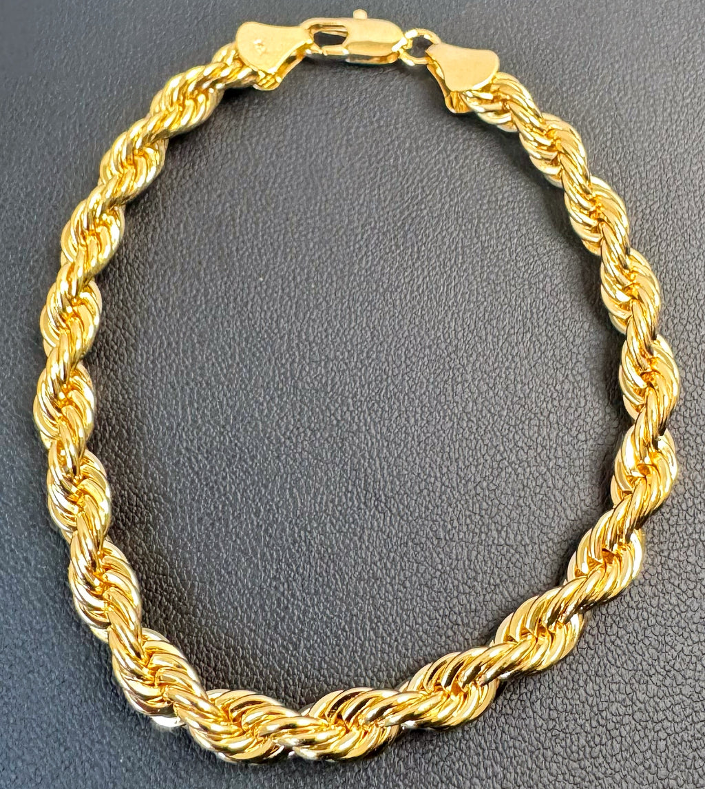 8” Rope Bracelet - 14K Gold Plated