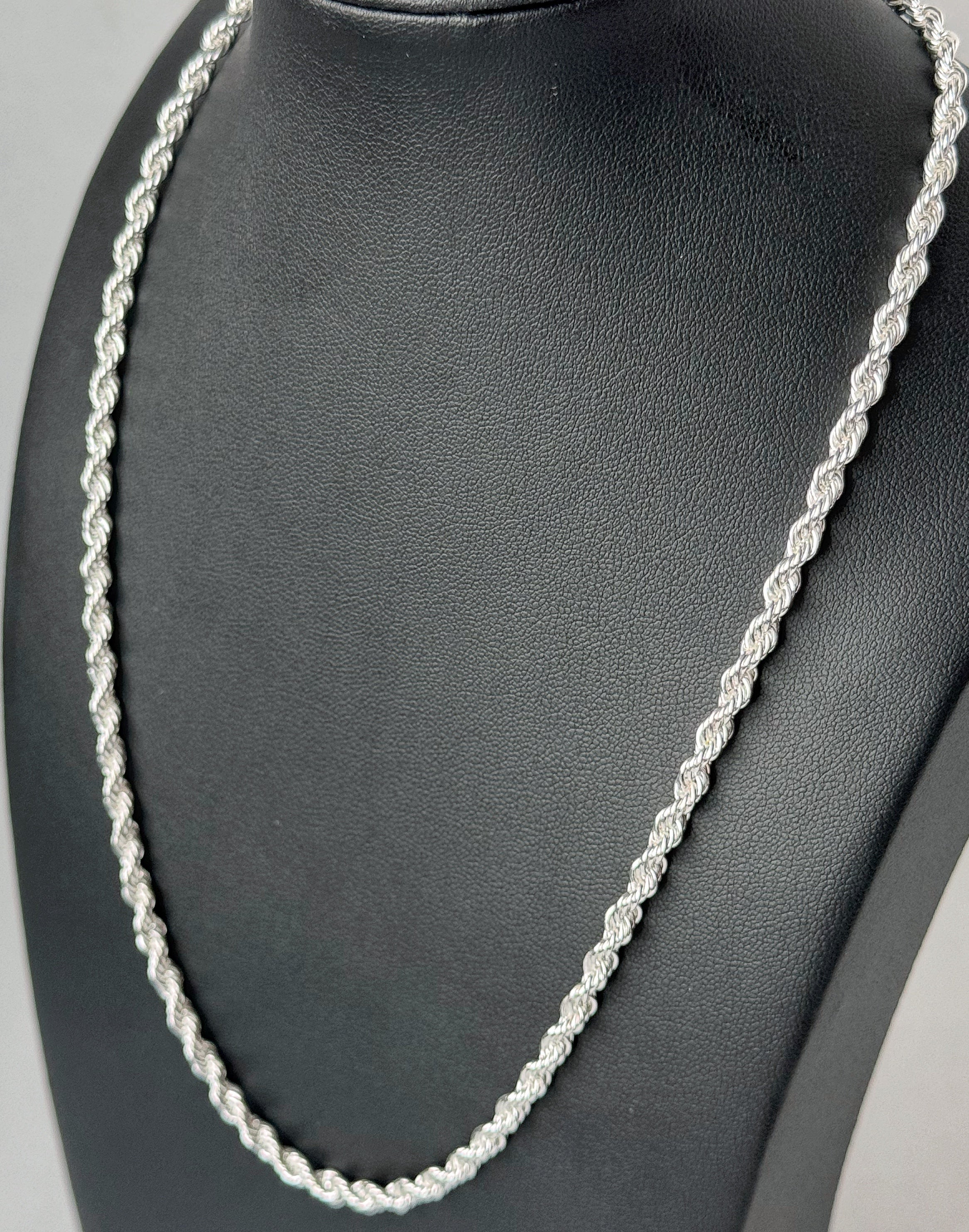 5mm Rope Chain - Silver Plated