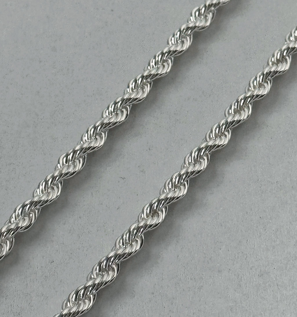 5mm Rope Chain - Silver Plated