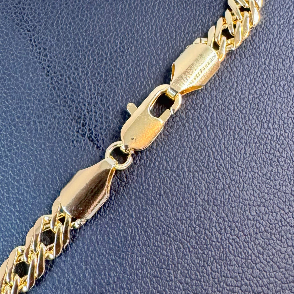 6mm Diamond Cut Curb Link Bracelet 8” - Gold Tone