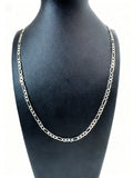 6mm Figaro Chain Necklace 22" - Silver Plated