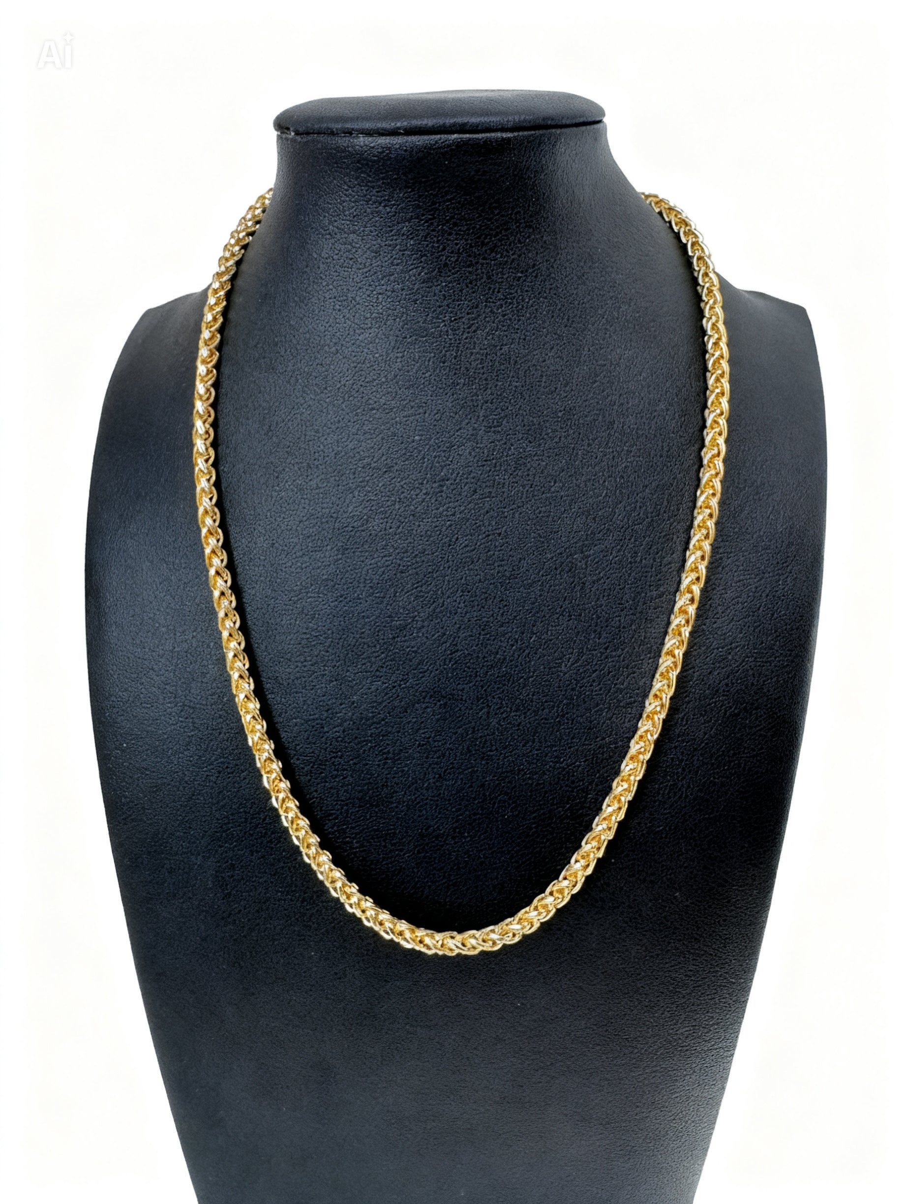 4mm Spiga/Wheat Chain 18" - Gold Tone