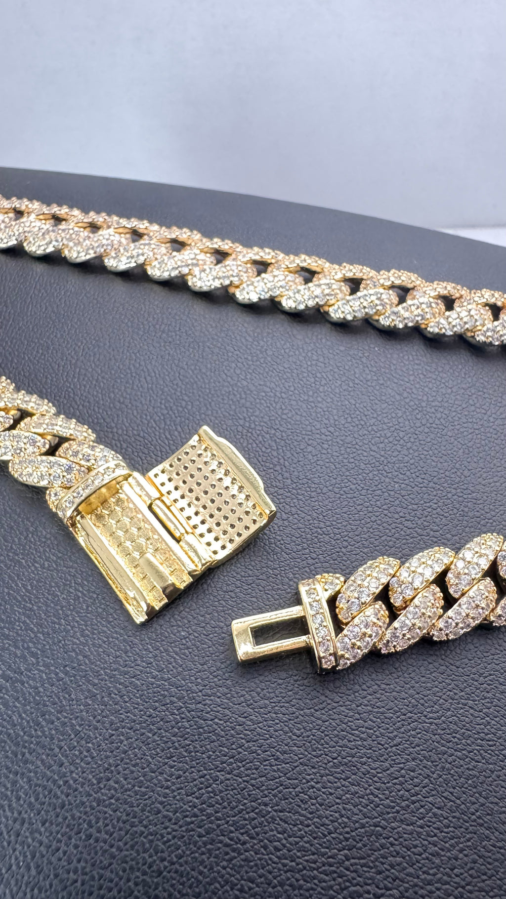 12mm Iced Out Cuban Link 18" - Gold Tone Necklace
