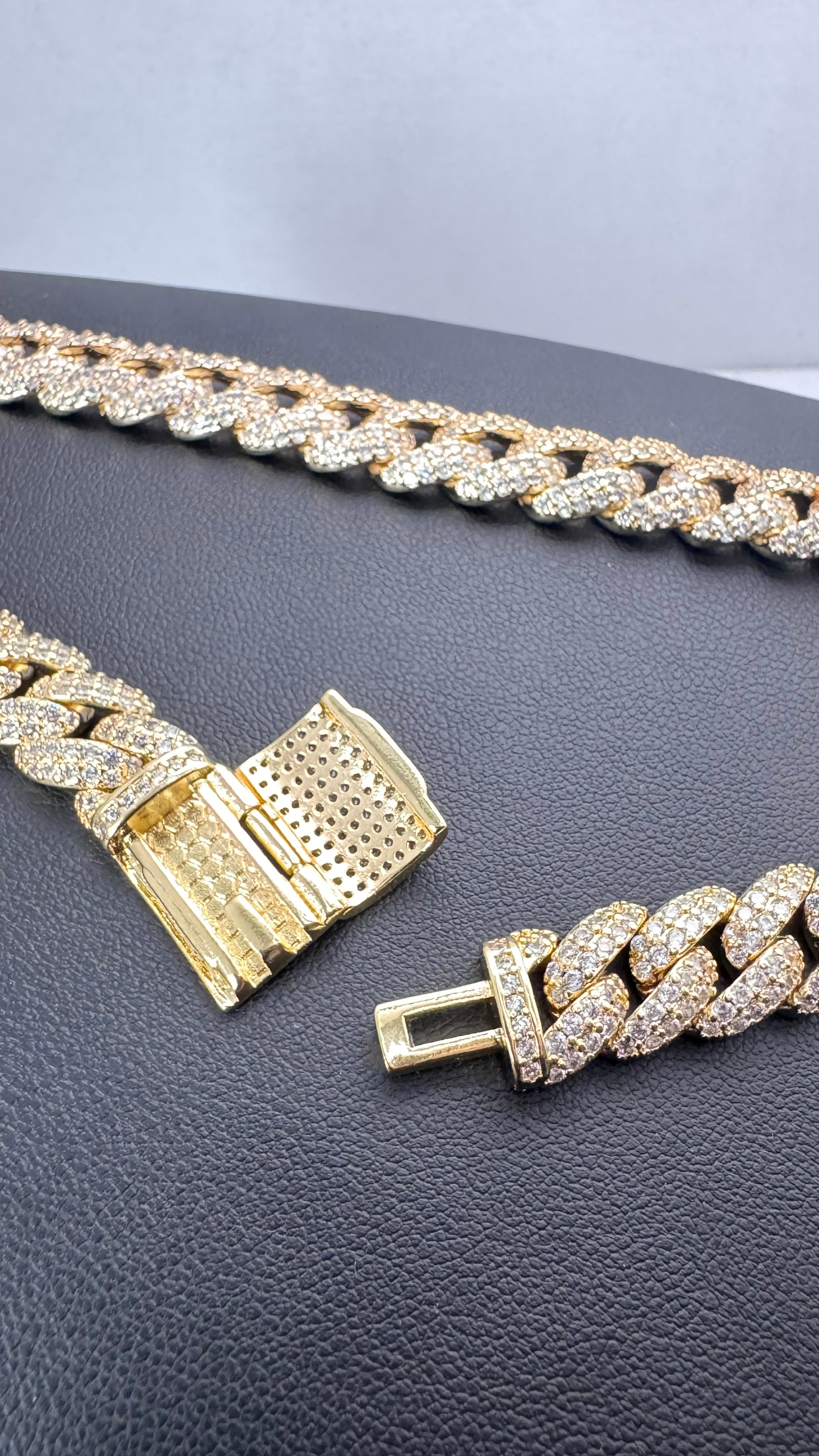 12mm Iced Out Cuban Link 18" - Gold Tone Necklace