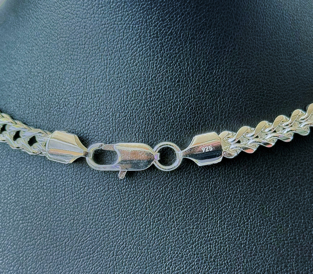 8mm Franco Chain Necklace 18" - Silver Plated