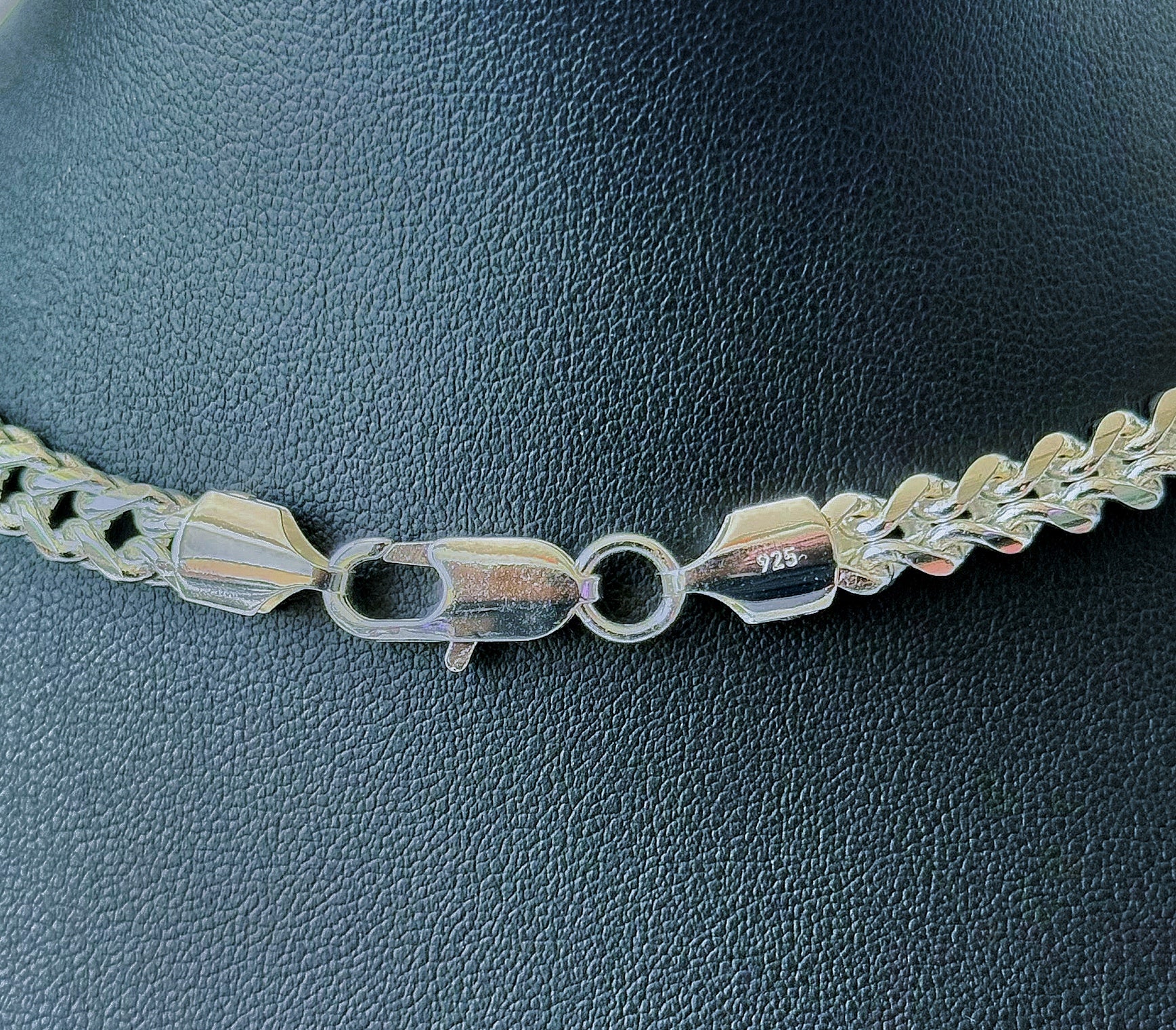 8mm Franco Chain Necklace 18" - Silver Plated