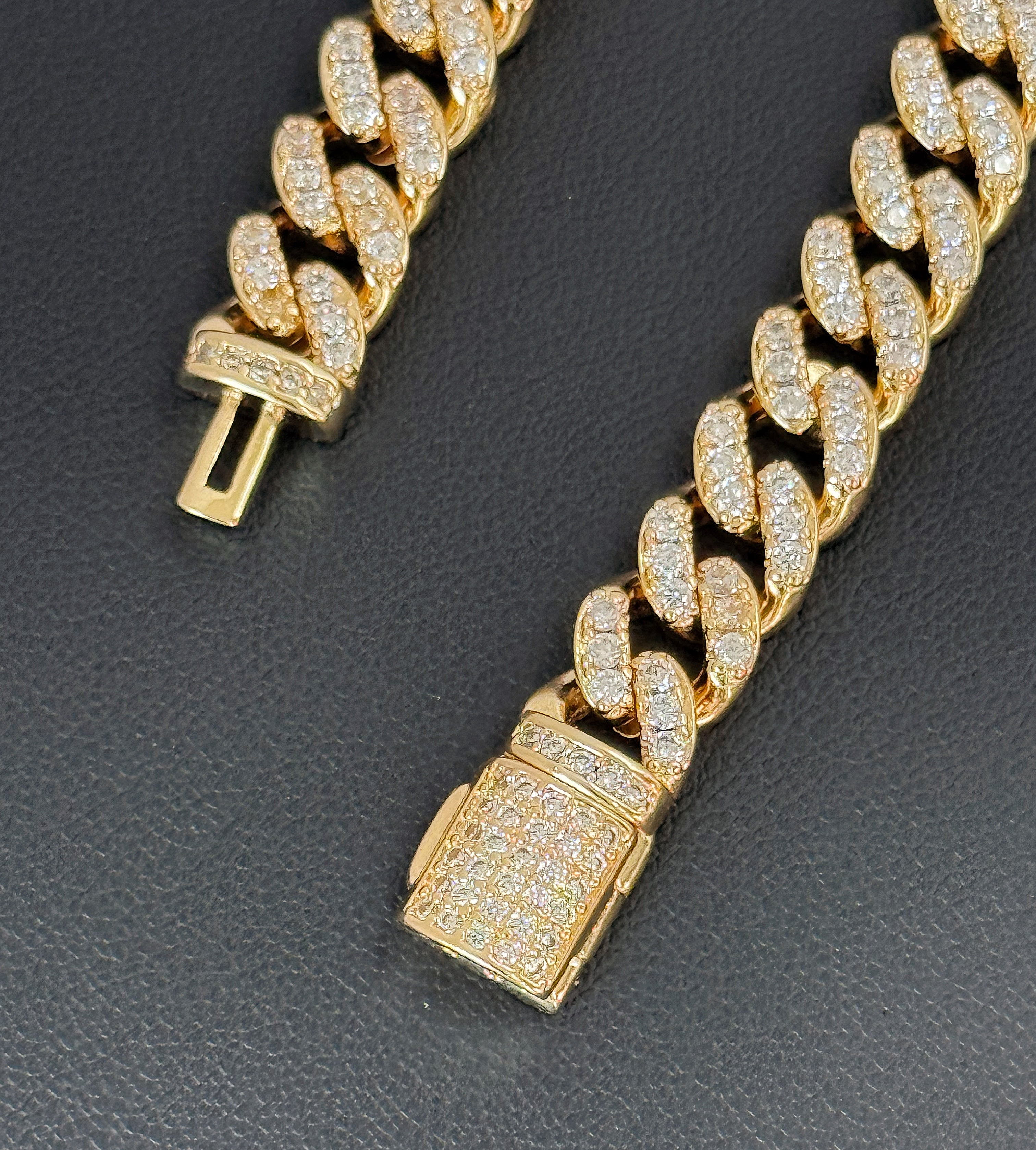 10mm Iced Out Cuban Link Bracelet 8” - Gold Tone