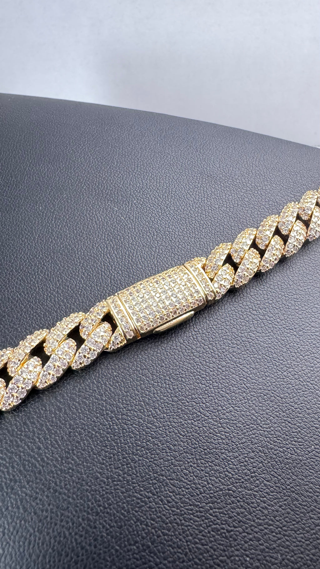 12mm Iced Out Cuban Link 18" - Gold Tone Necklace