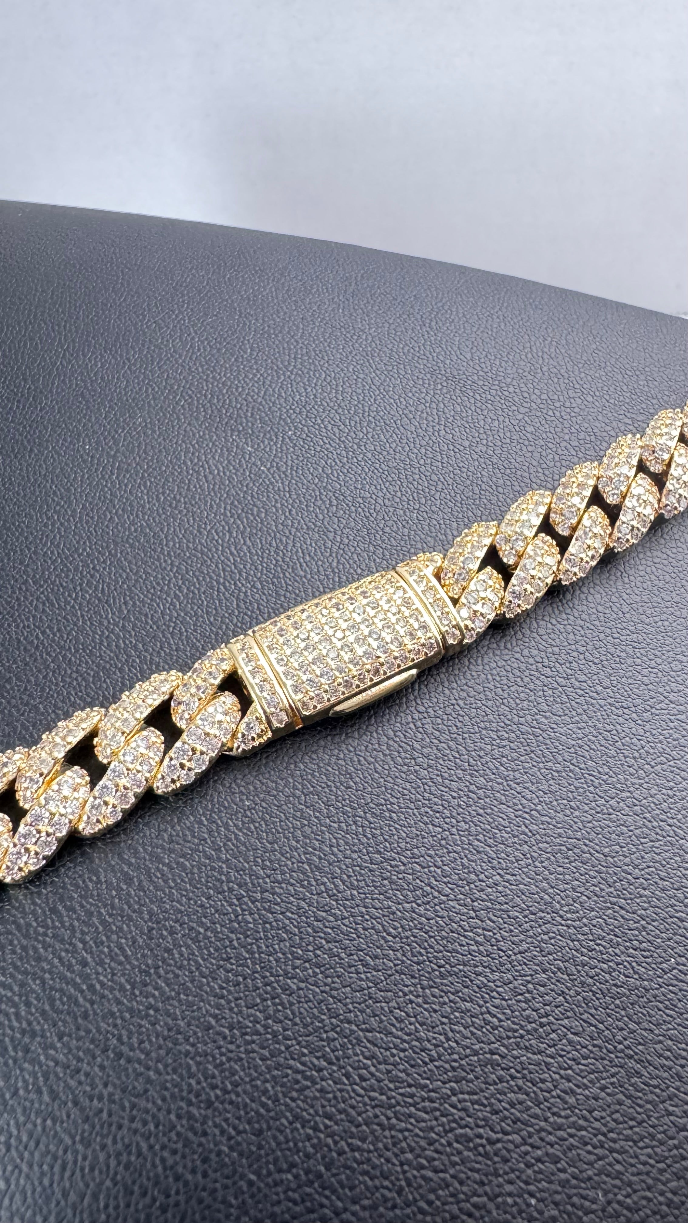 12mm Iced Out Cuban Link 18" - Gold Tone Necklace