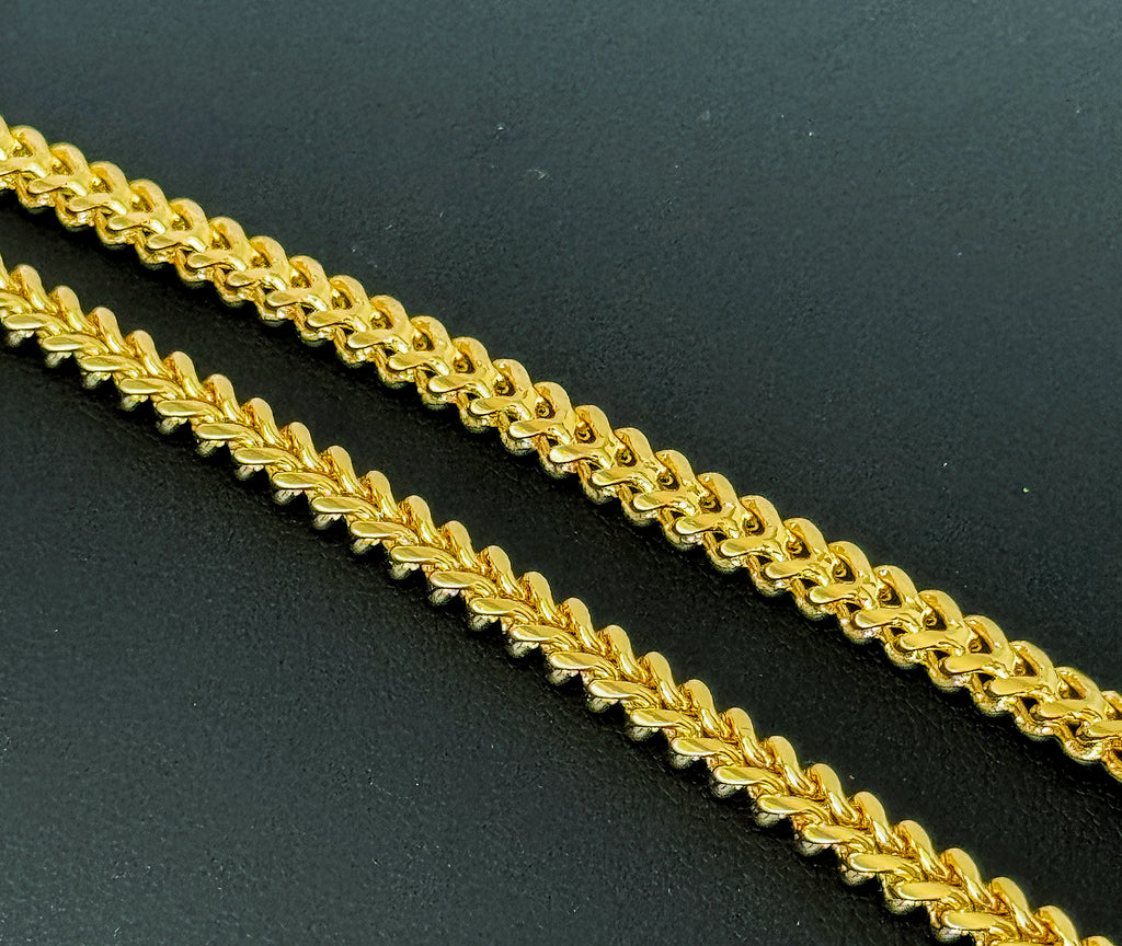 4mm Franco Chain 22" - Gold Plated