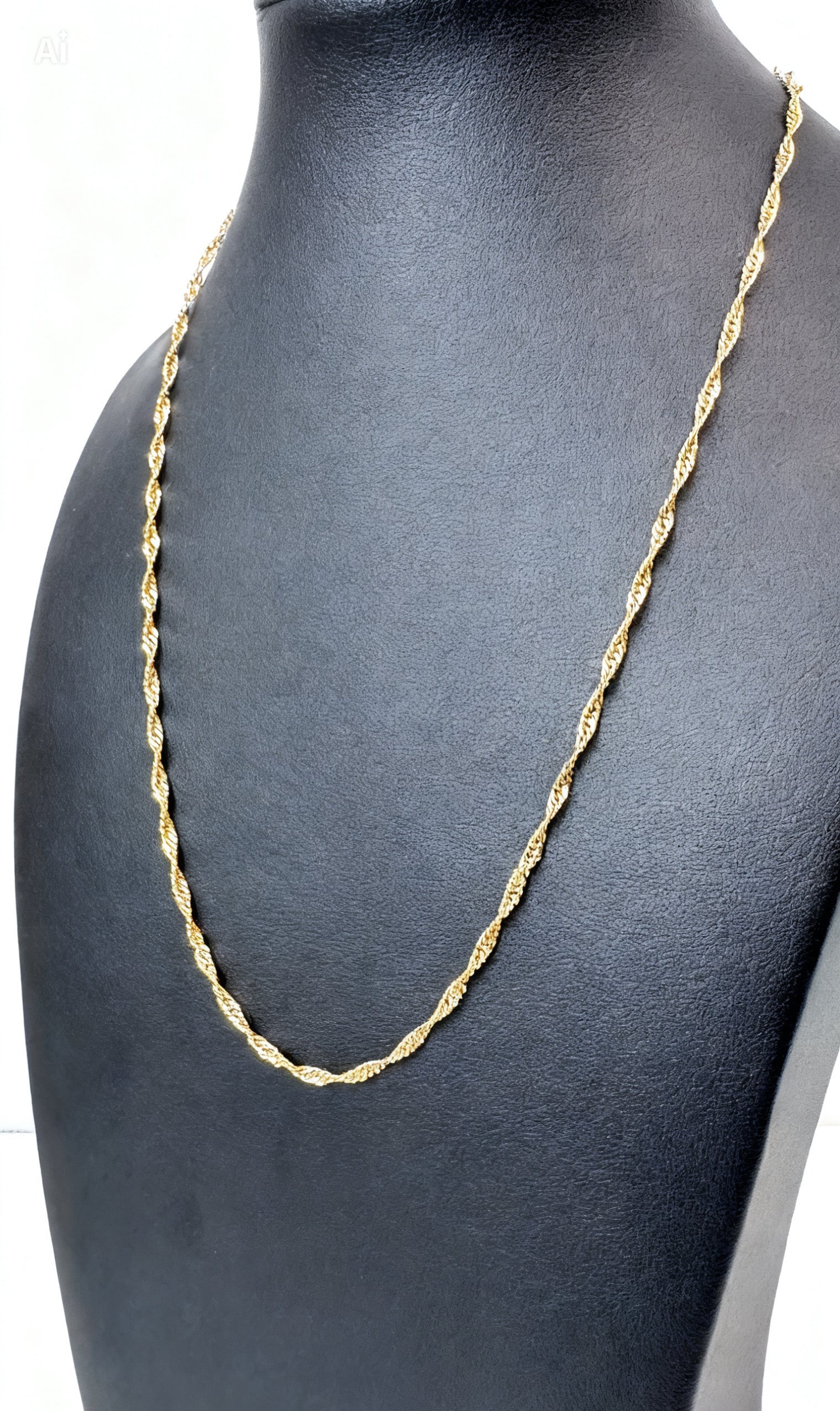 Singapore Necklace 18" - Gold Tone