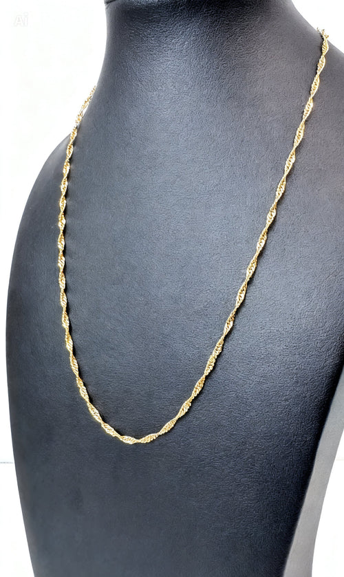 2 mm Singapore Chain Necklace - 18" Gold-Tone