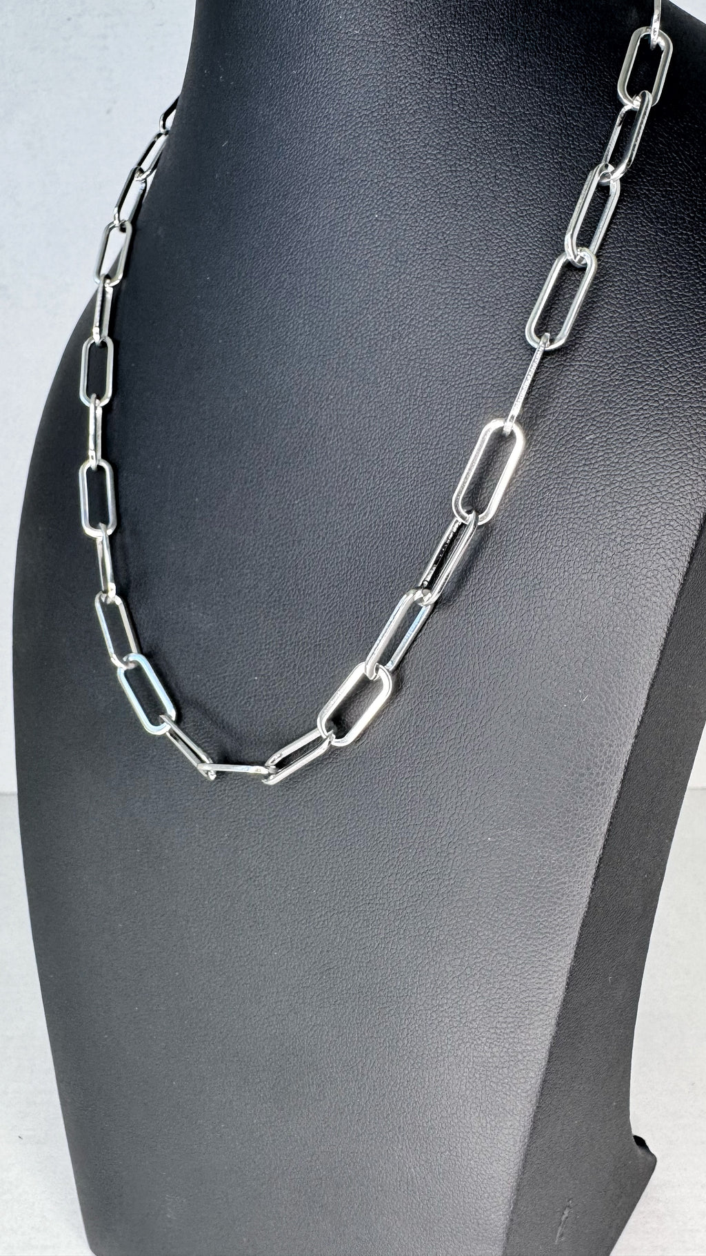 6.5 mm Paperclip Chain Necklace - 18" + 2" 316L Stainless Steel