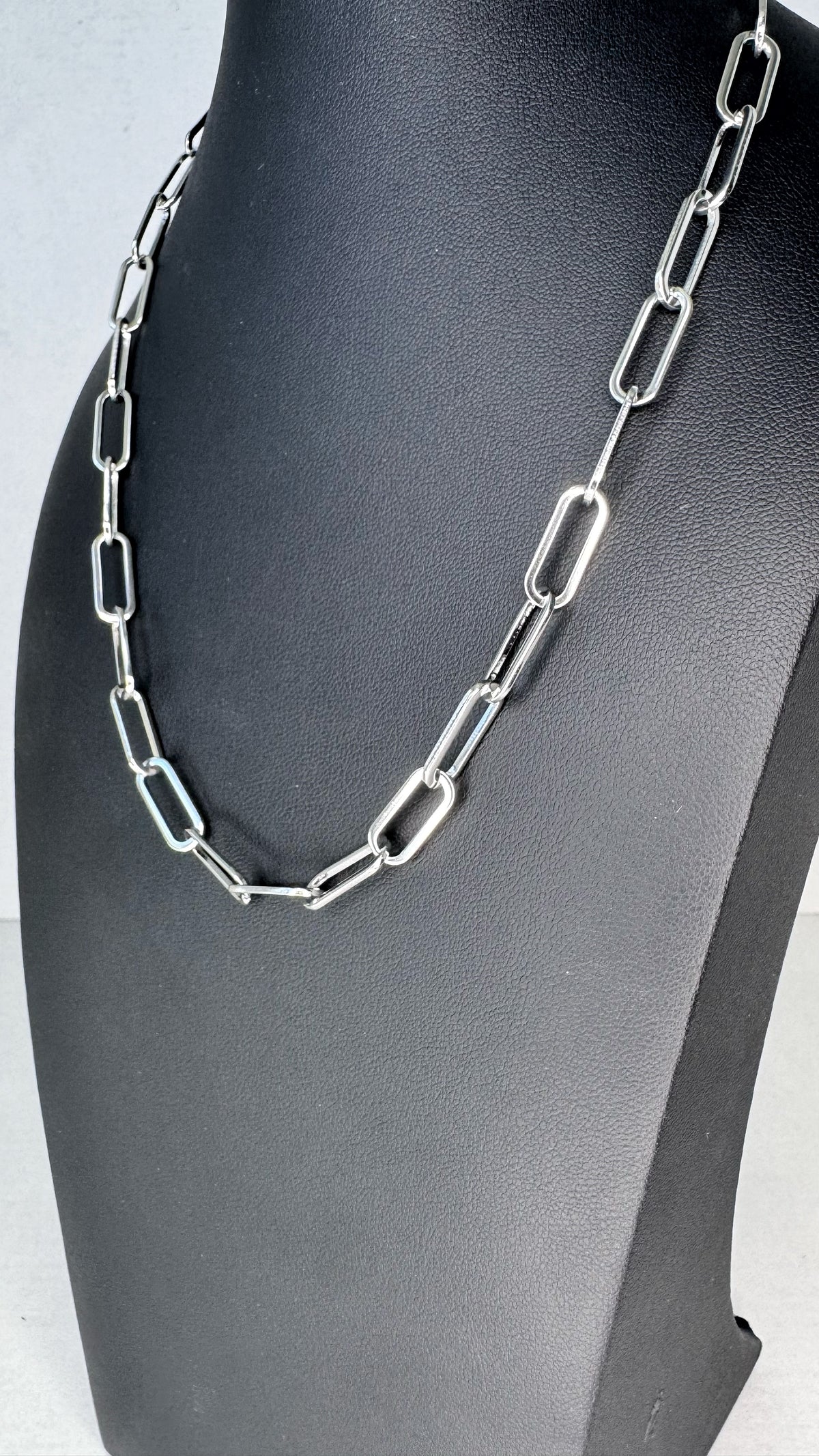 6.5 mm Paperclip Chain Necklace - 18" + 2" 316L Stainless Steel