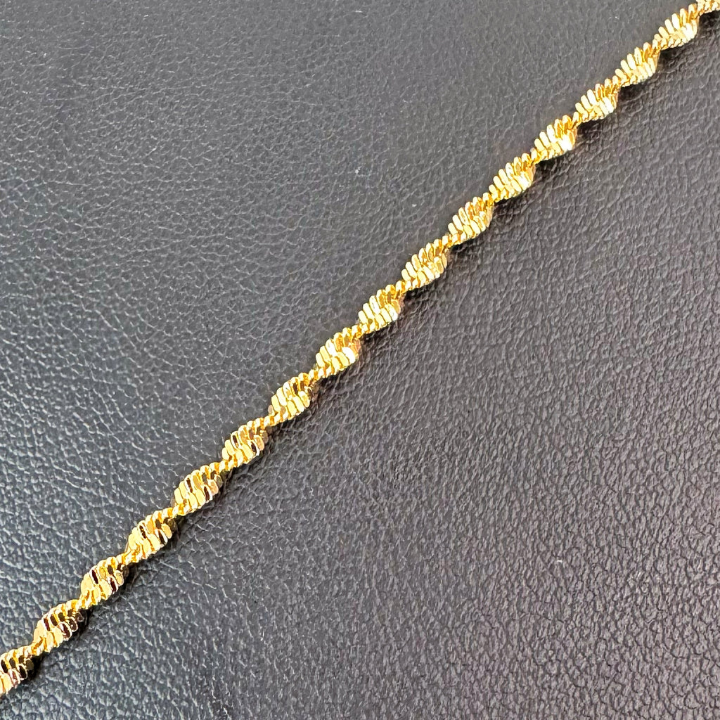 Singapore Bracelet 7" - Gold Tone