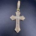 Signature Iced Cross Pendant - Gold Tone
