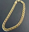 6mm Diamond Cut Curb Link Bracelet 8” - Gold Tone