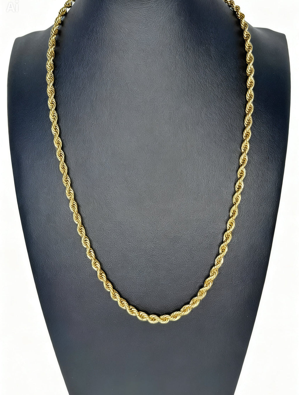 Gold chain necklace on a mannequin neck