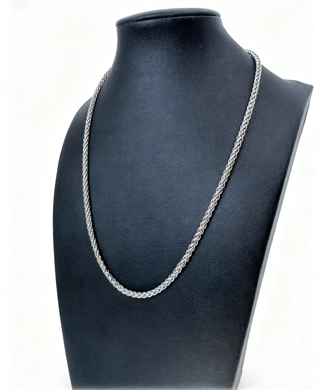3mm Spiga/Wheat Chain 18" - Silver Tone
