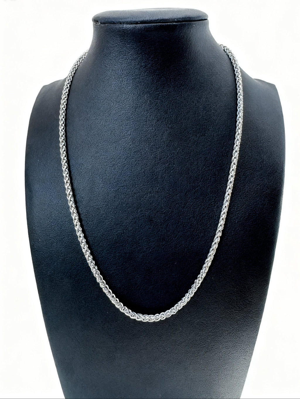 3mm Spiga/Wheat Chain 18" - Silver Tone