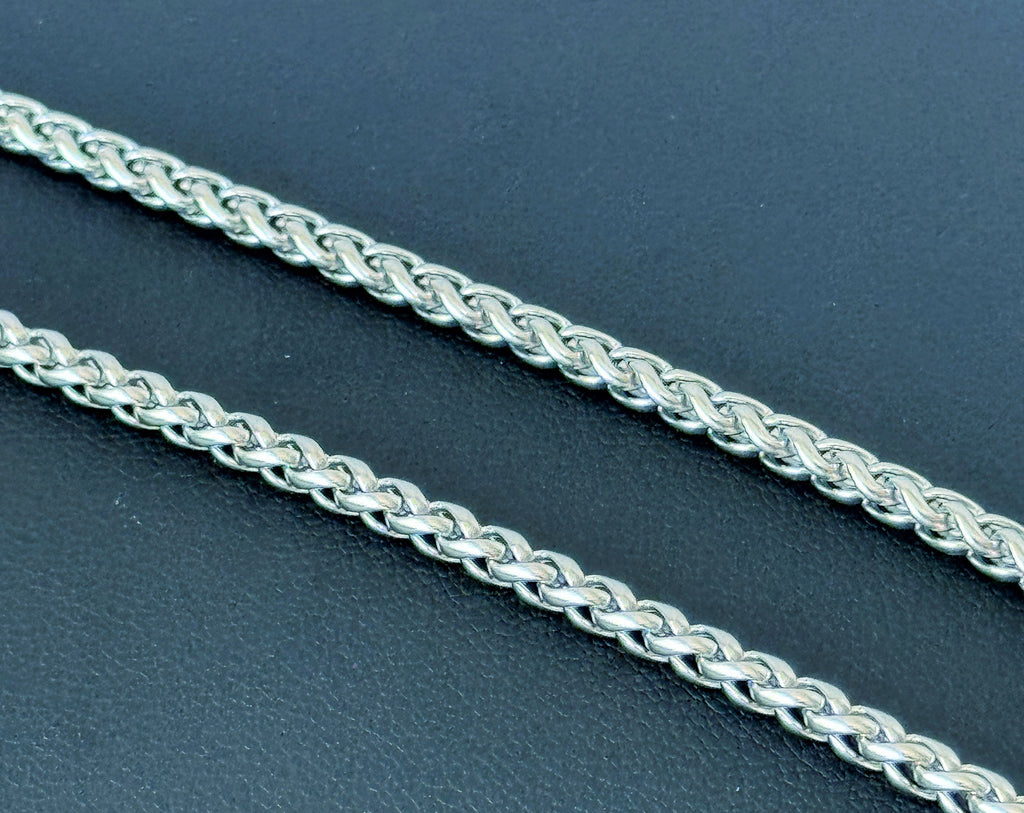 3mm Spiga/Wheat Chain 18" - Silver Tone