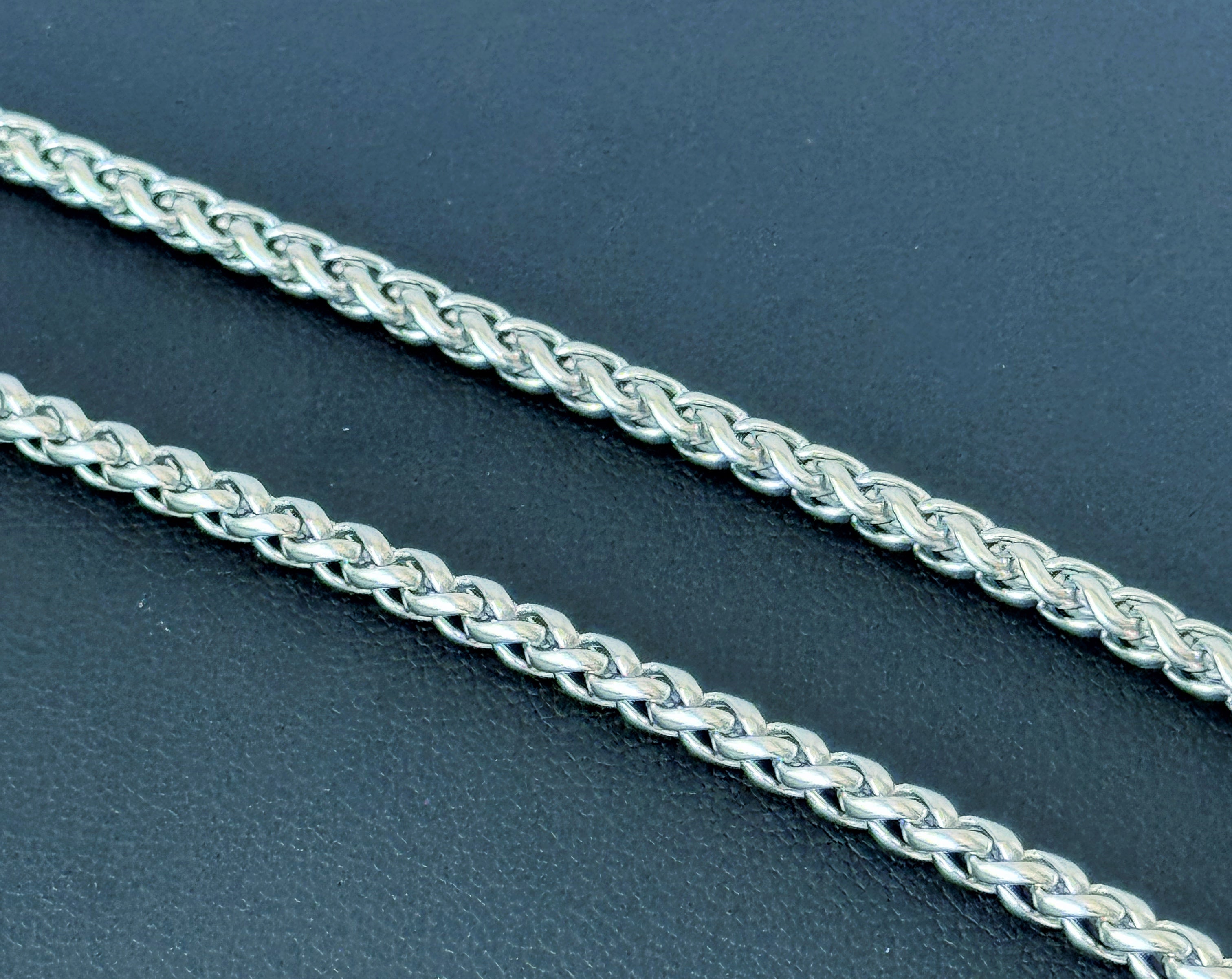 3mm Spiga/Wheat Chain 18" - Silver Tone