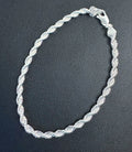 4mm Rope Bracelet 7.5" - Silver Plated