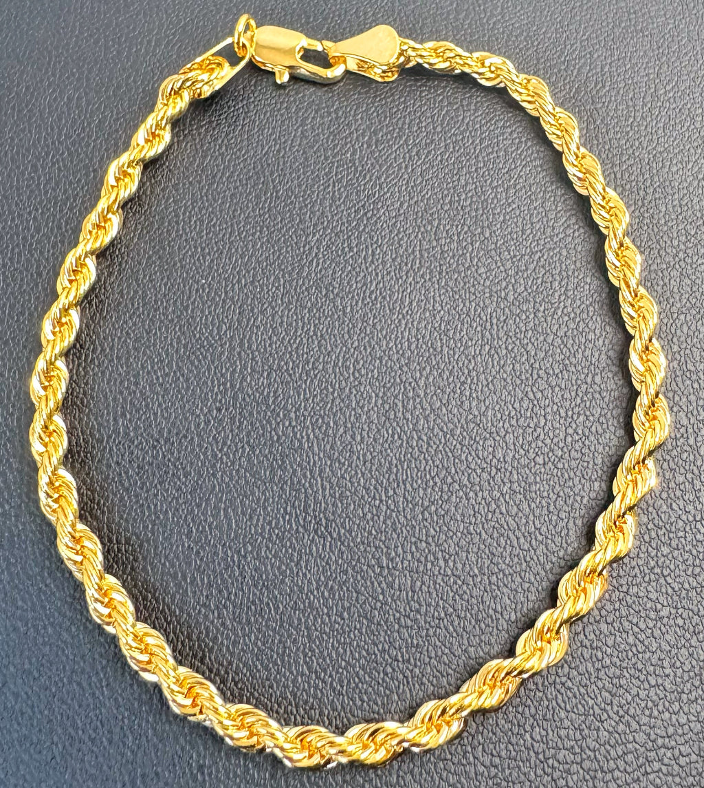 8” Rope Bracelet - 14K Gold Plated