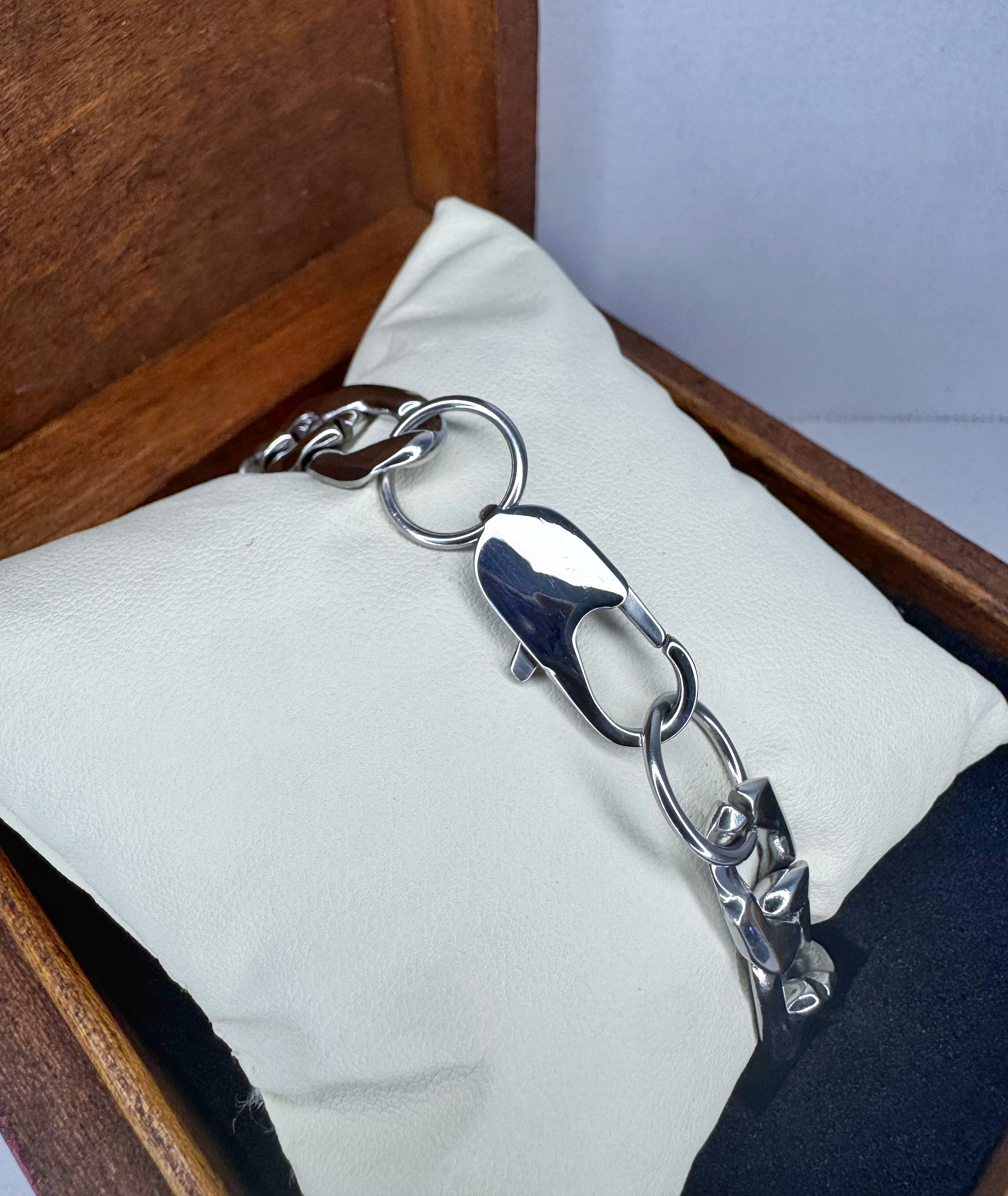 12mm Figaro Bracelet 8" - Stainless Steel