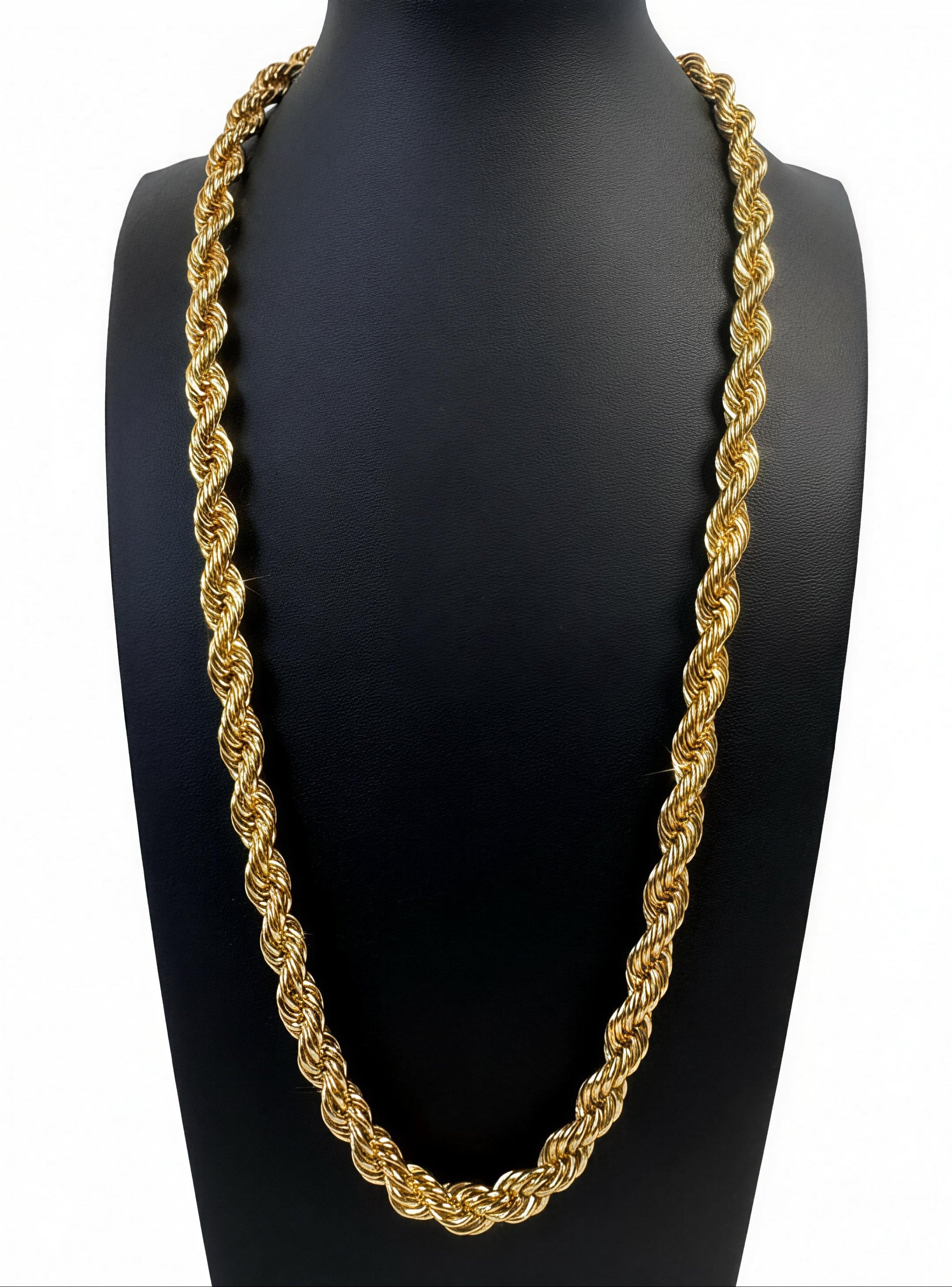 10mm Rope Chain 24" - Gold Plated