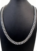 10mm Iced Out Cuban Link Chain 20" - Silver Tone